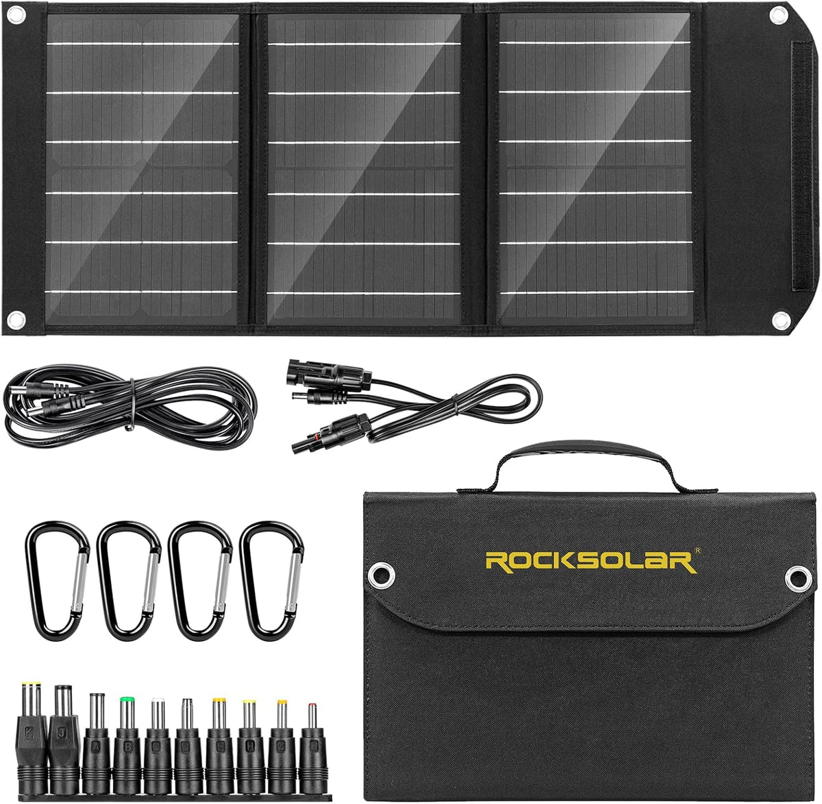 30 Watt Foldable Solar Panel Kit with Multiple 12V DC/USB/USB C PD Outlets W51612