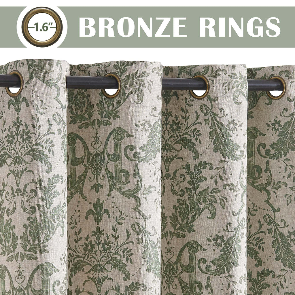 84 inches Greyish Beige Faux Linen Room Darkening Curtains 2 Panels L486