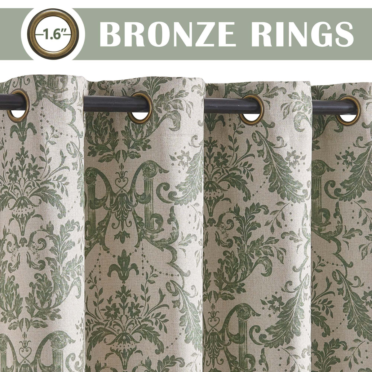 84 inches Greyish Beige Faux Linen Room Darkening Curtains 2 Panels L486