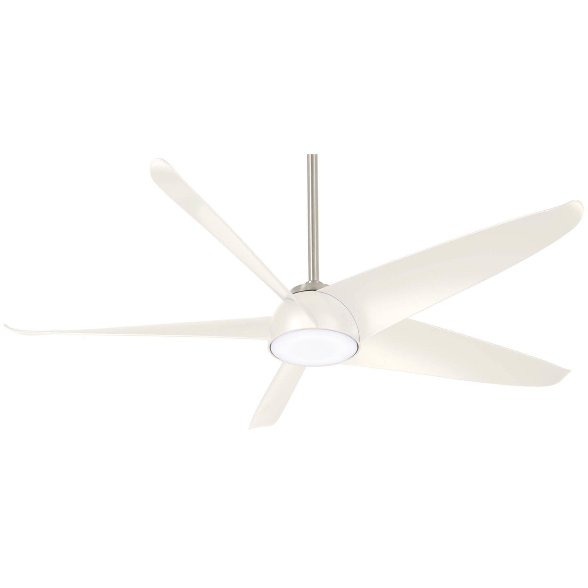Brushed Nickel White LED Ceiling Fan H210817