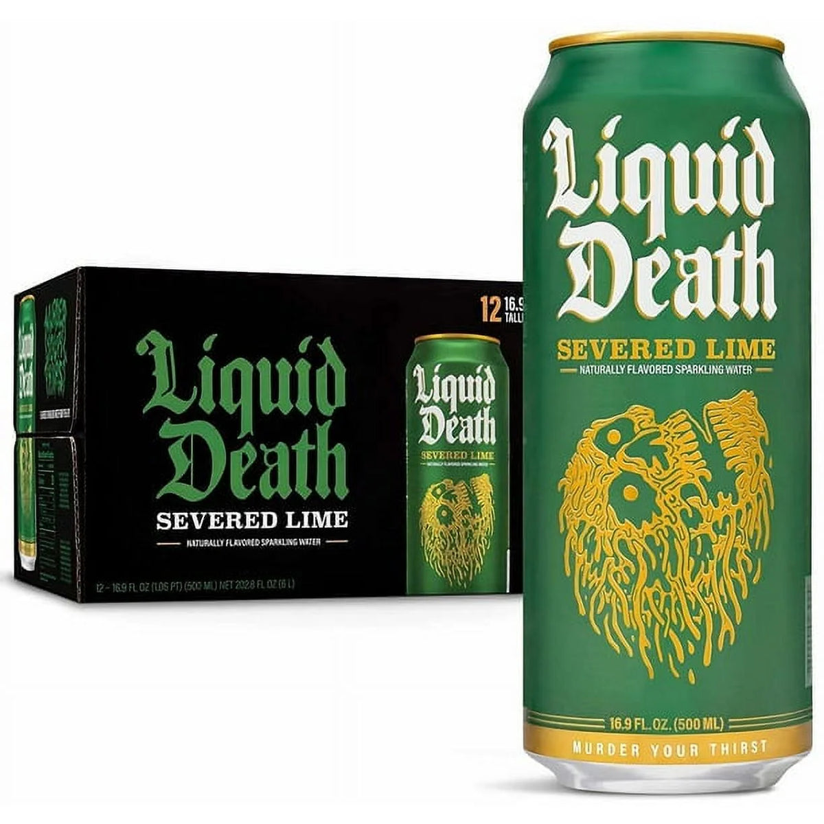 Sparkling Water Severed Lime, 16.9 Fl Oz, 16 Cans N664685