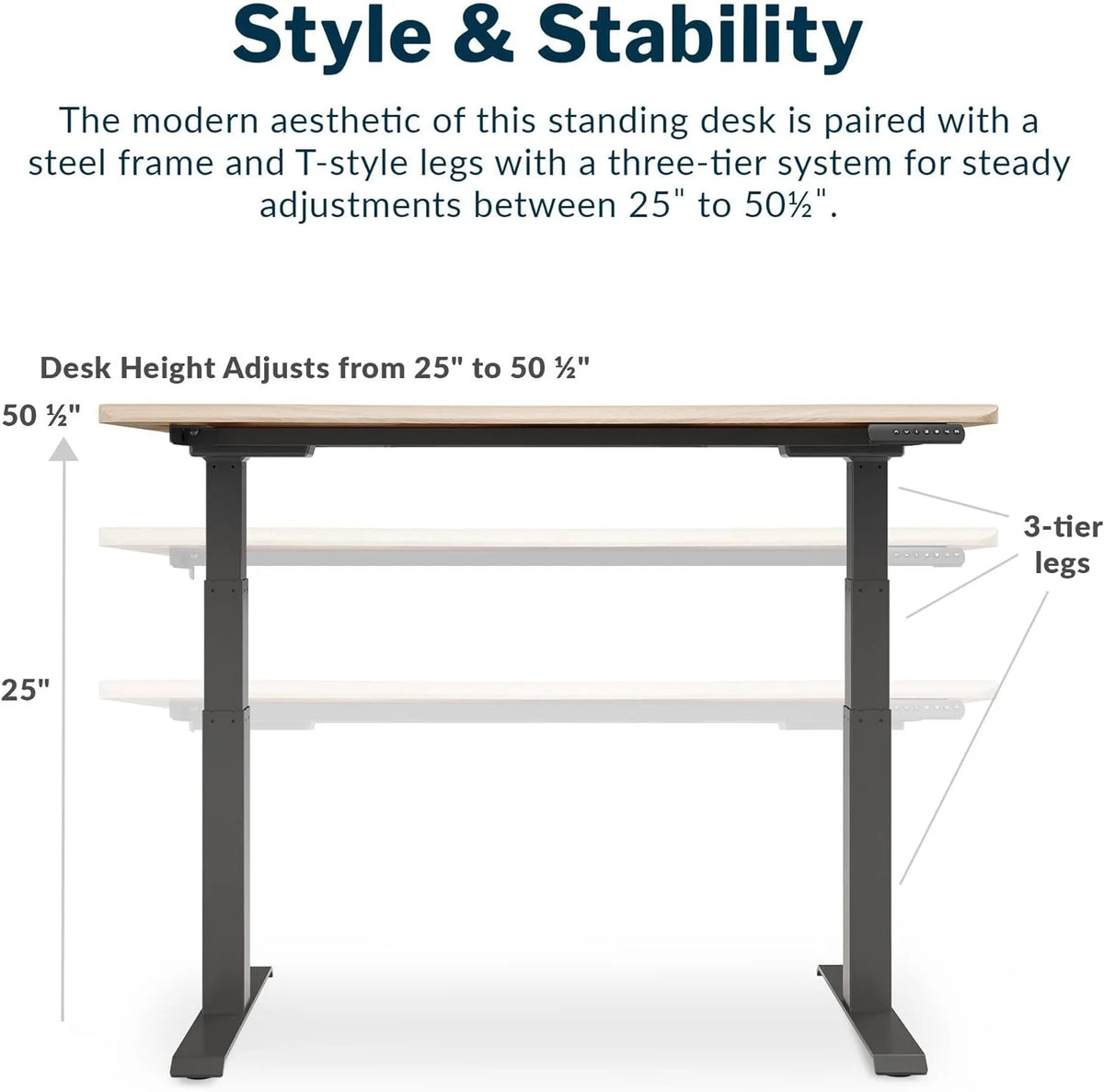 54” x 26" Ergonomic Height Adjustable Standing Desk J2117