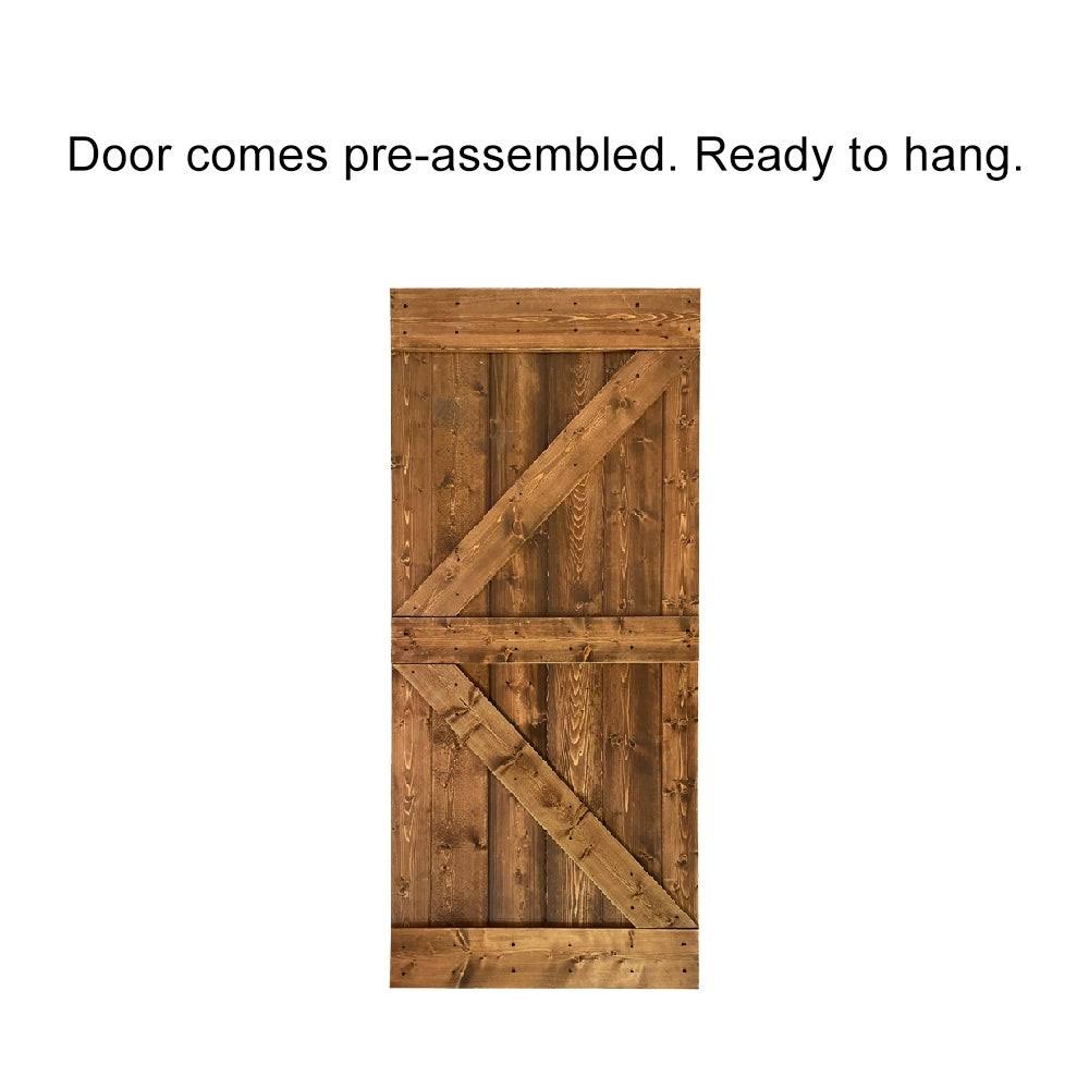 Red Walnut Stained Solid Pine Wood Interior Sliding Barn Door Slab M80005