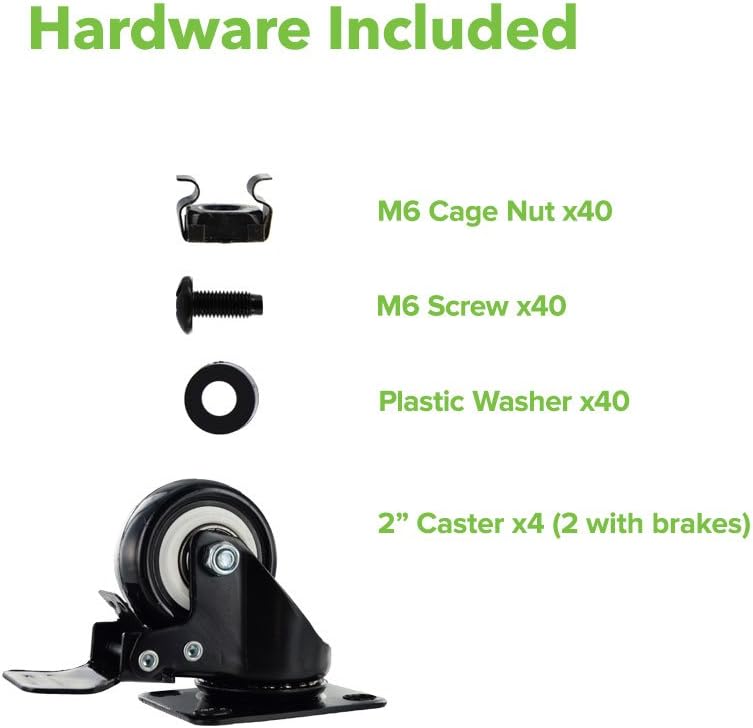 42U 4-Post Open Frame Server Rack with Casters V13368