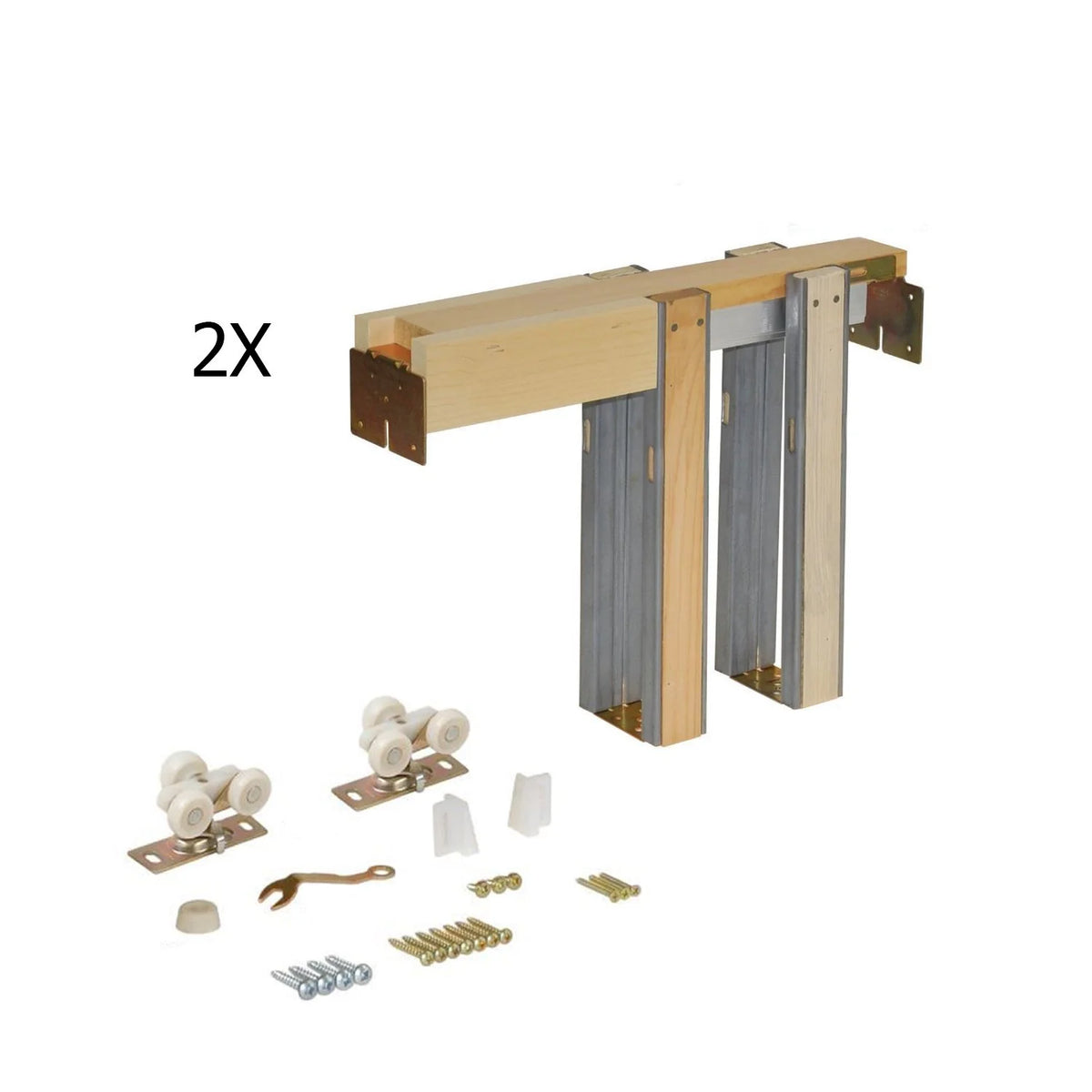 Sliding French Double Pocket Doors 36 x 84 inches White MDF O45699
