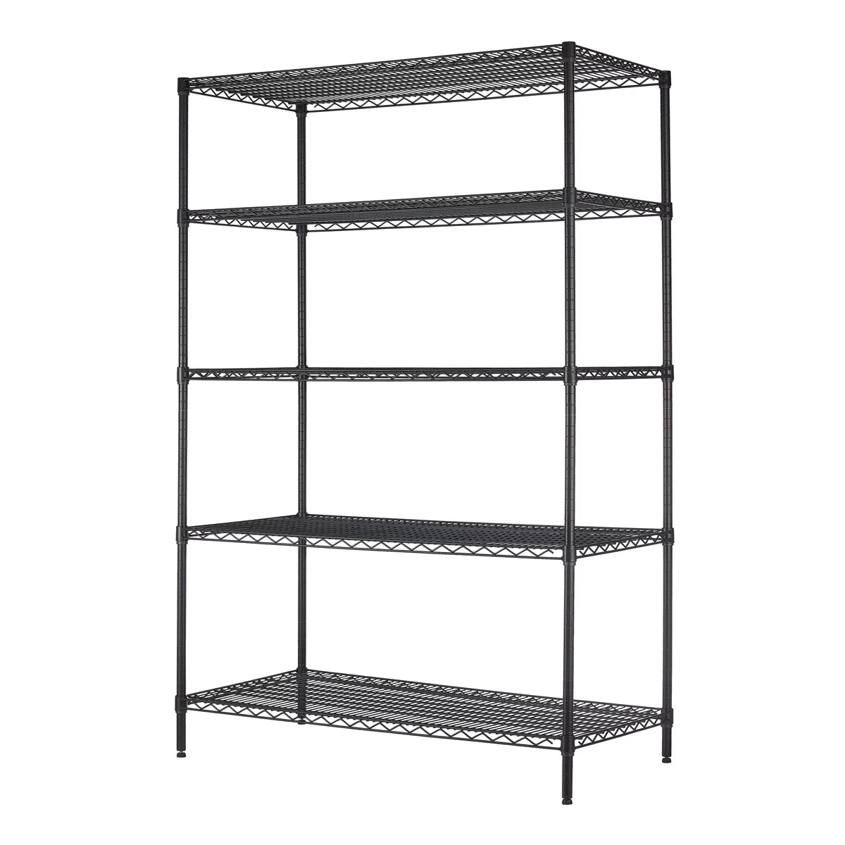 Steel 5-Tier Storage Shelf Unit Black A365