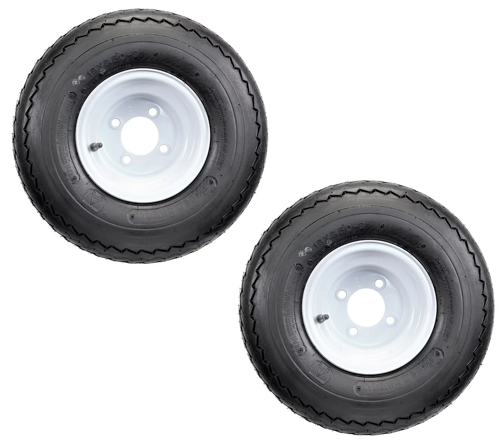 Golf Cart Tires On Rims 18X8.50-8 White 4 Lug N379
