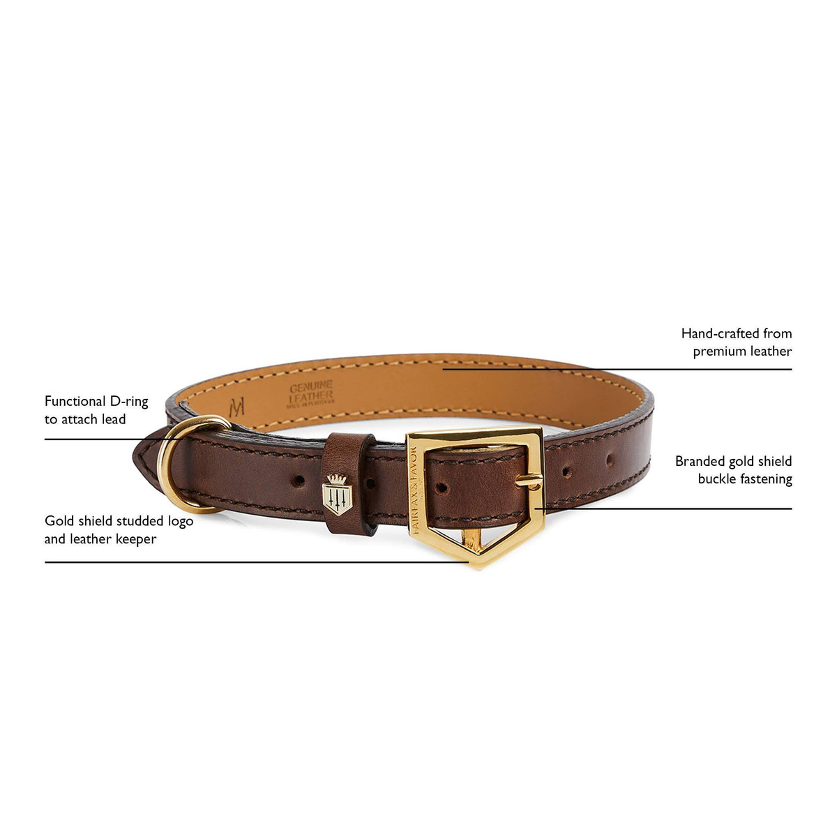 Mahogany Leather Dog Collar S8097