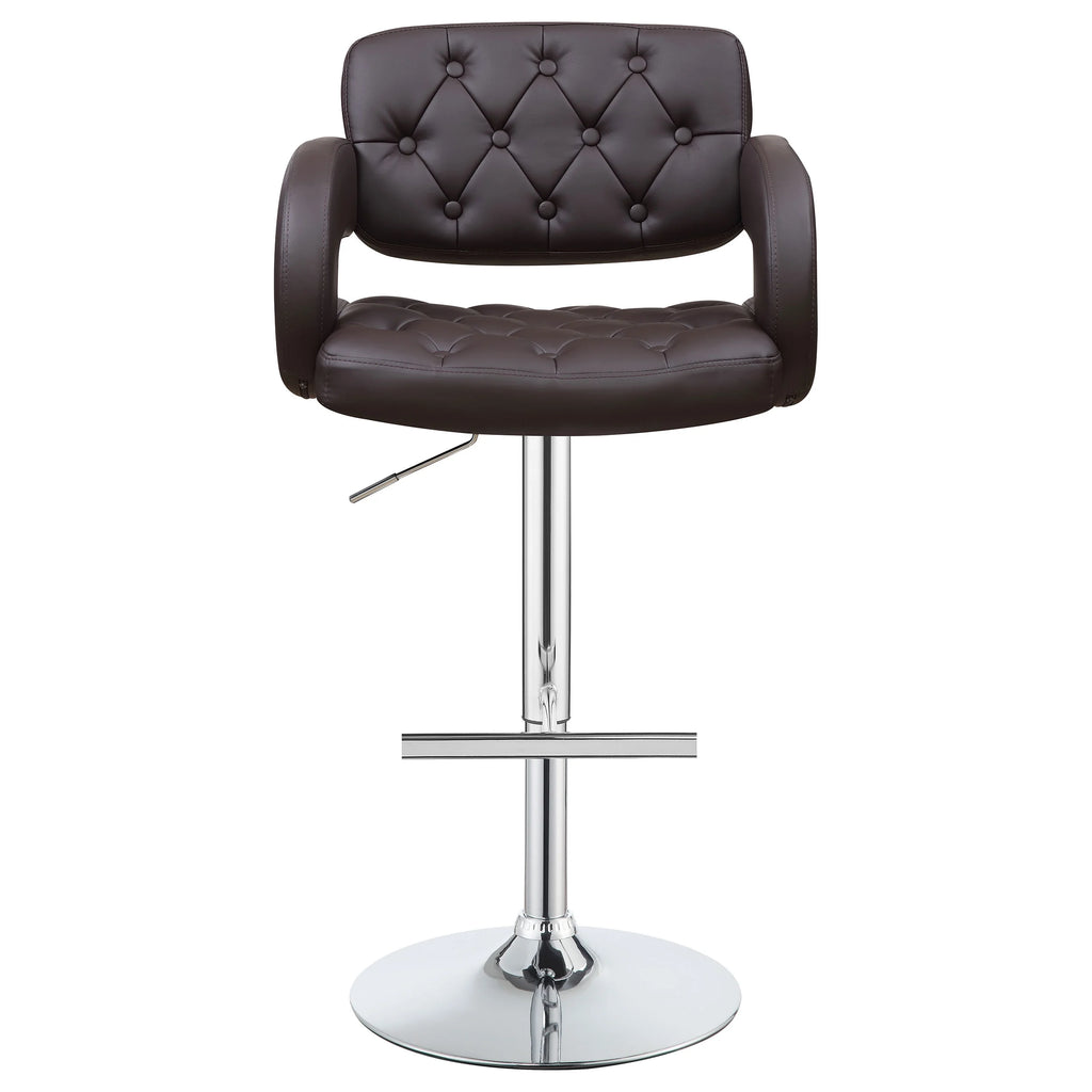 Adjustable Bar Stool Chrome and Brown D8420