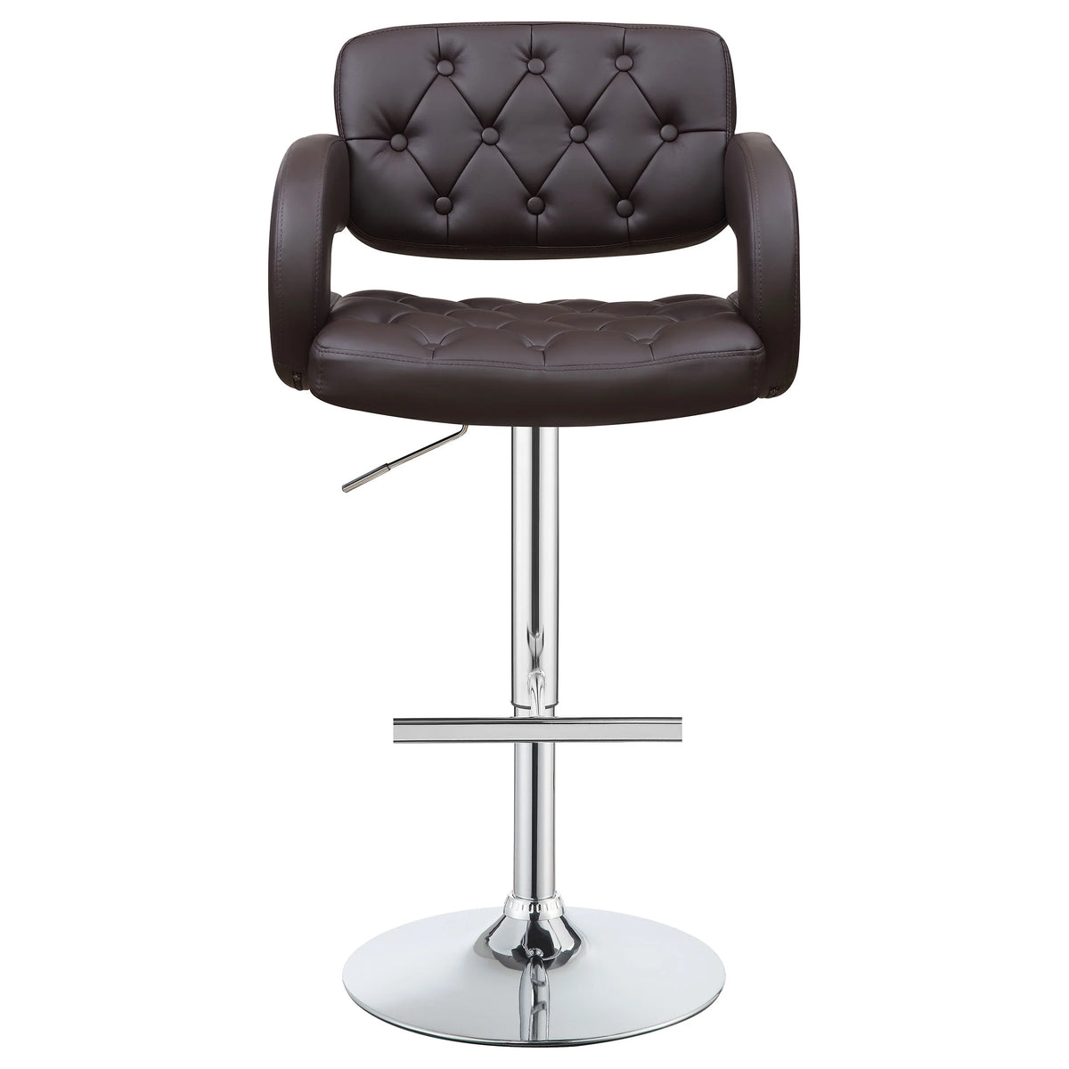Adjustable Bar Stool Chrome and Brown D8420