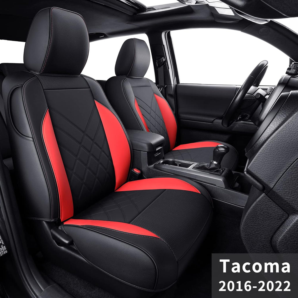 Black & Gray Faux Leather Seat Covers Z892571