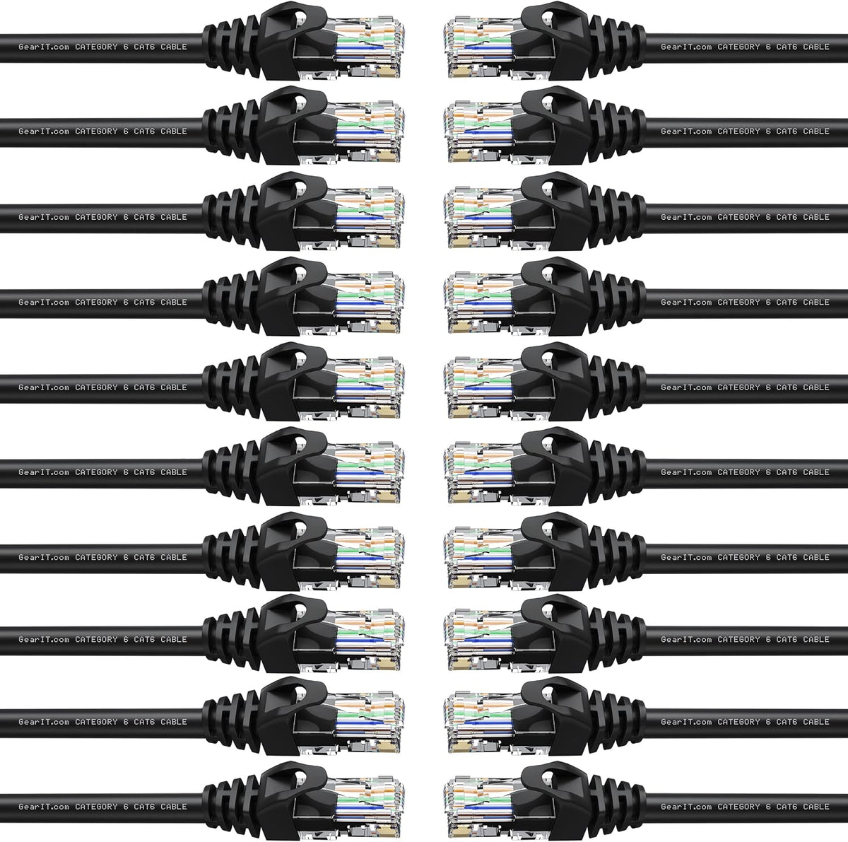 20-Pack Cat6 Patch Cable 7 Feet Black H874