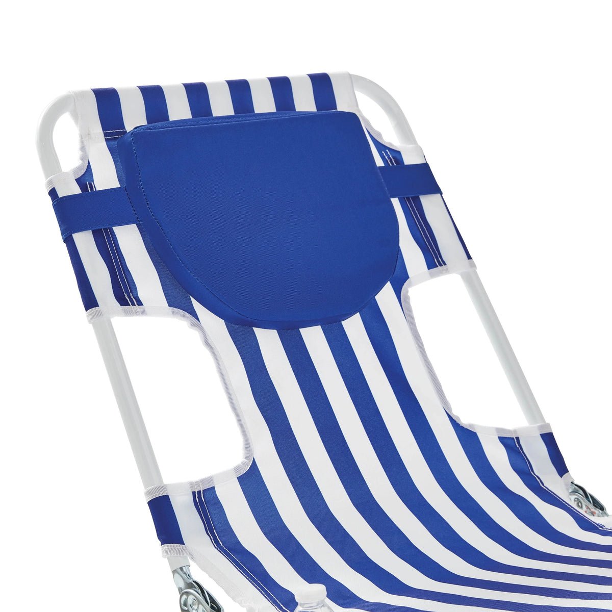 Blue & White Stripe Folding Beach Lounger 2-Pack O36174