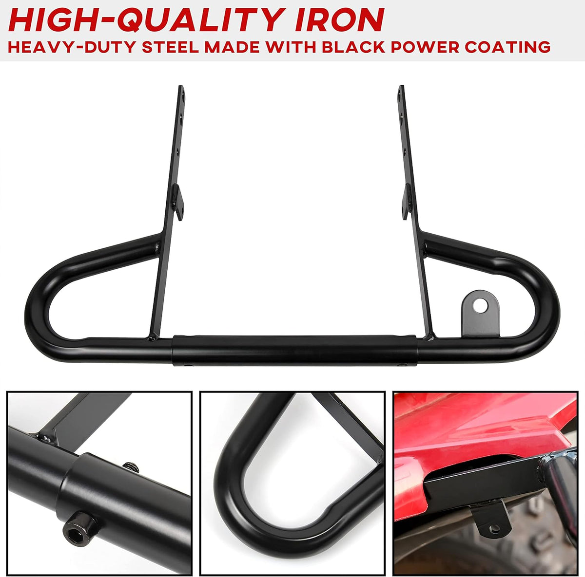 Black Aluminum Rear Bumper Assembly Kit for Yamaha Raptor 700 2006-2022, Pack of 2 E763255
