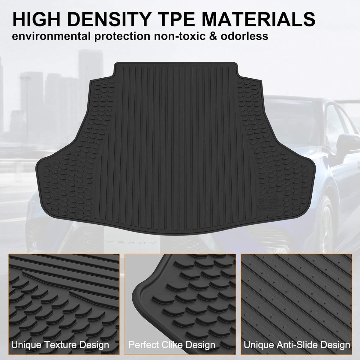 Black TPE Cargo Trunk Mat Pack of 2 Q30025