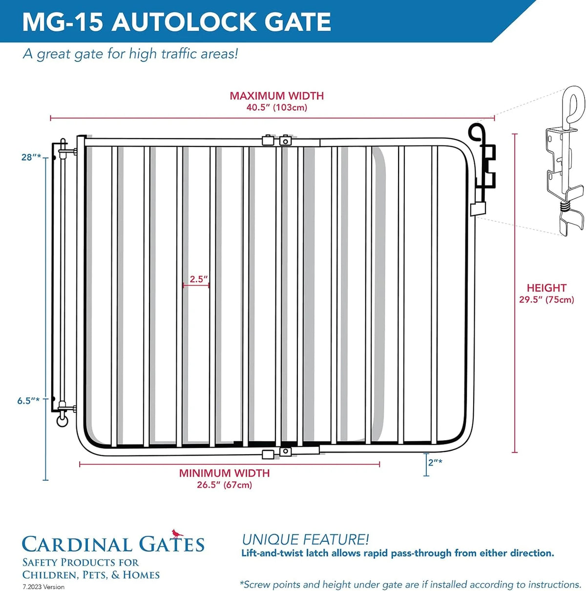 Adjustable Aluminum Baby Gate J3948