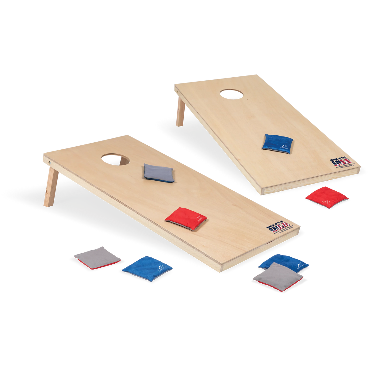 2' x 4' Natural Wood Cornhole Boards Bean Bag Toss Set with 8 Bean Bags S62472