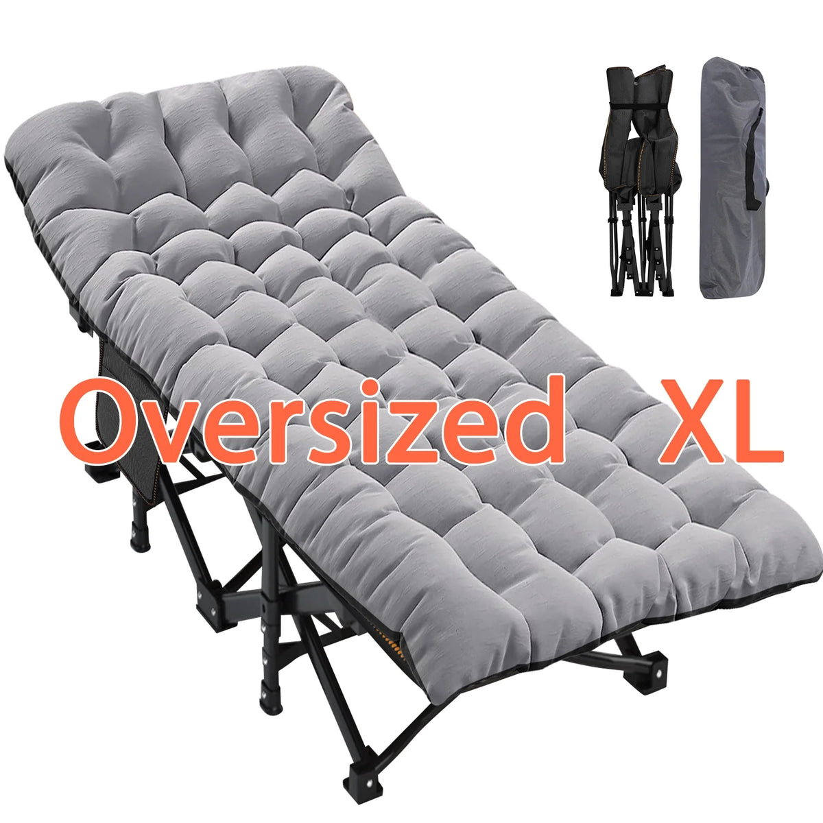 78" Oversized Folding Cot with Mattress and Carry Bag V28113