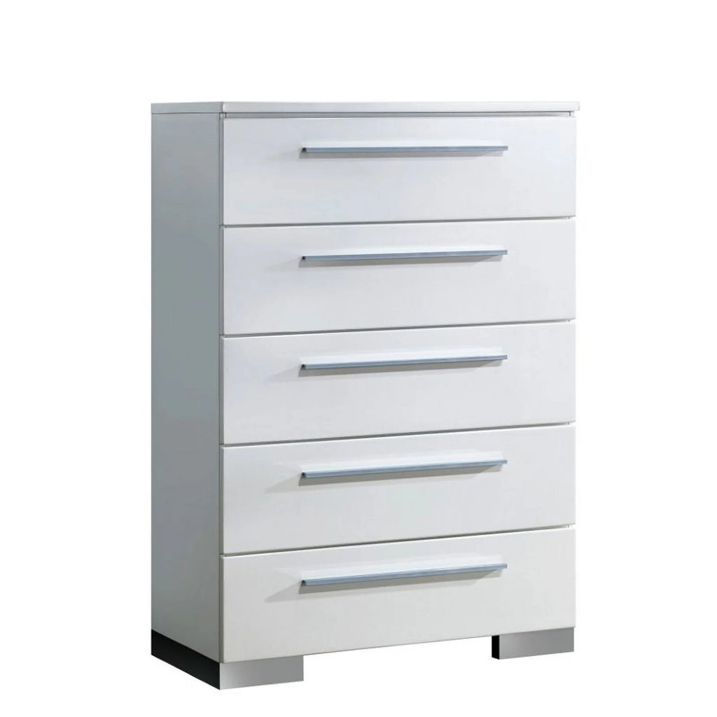Glossy White Wood Bedroom Set King J28994