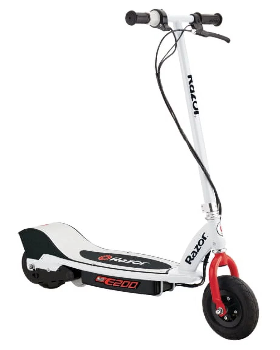 White Electric Scooter with 8" Pneumatic Front Tire C15936