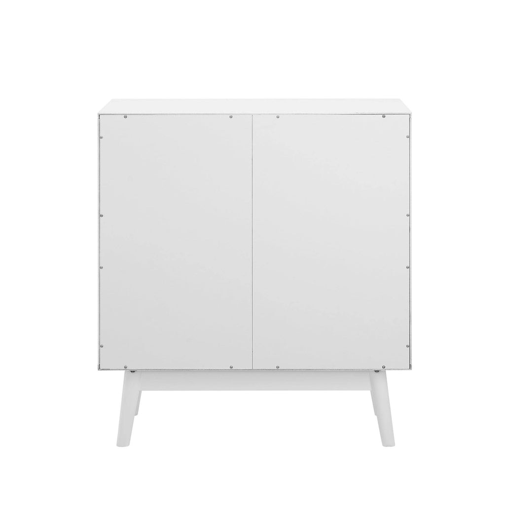 White Mid-Century Accent Cabinet C34006