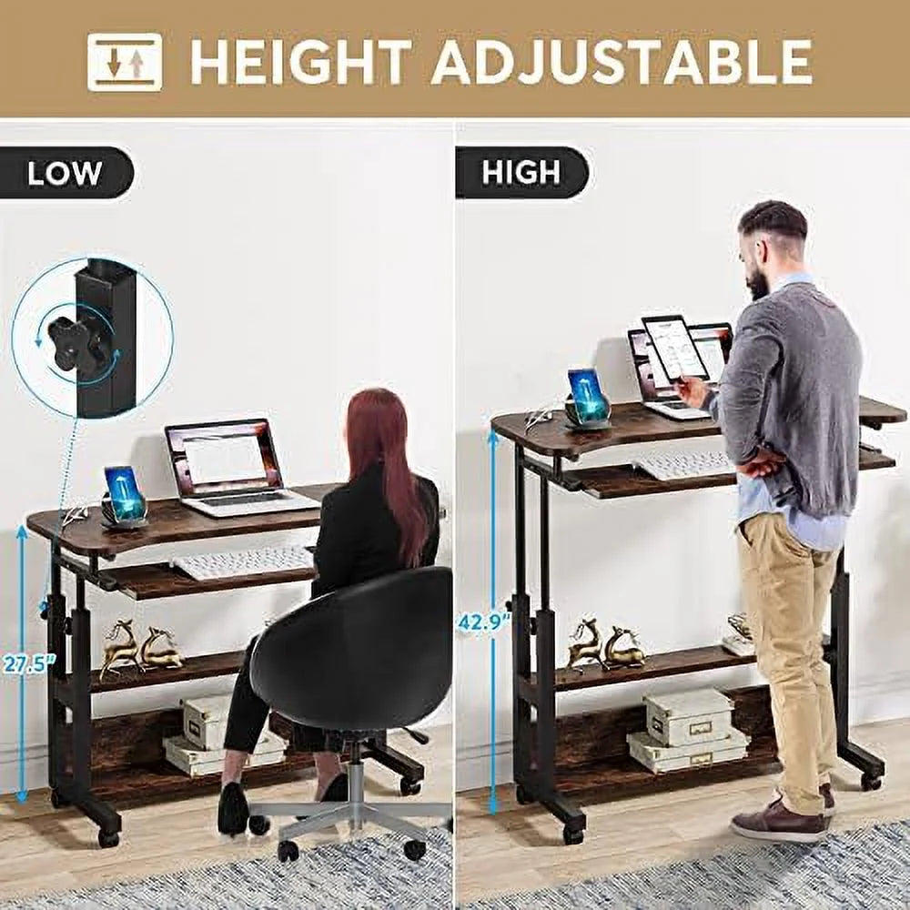 Portable Height Adjustable Desk with Power Outlets N73793