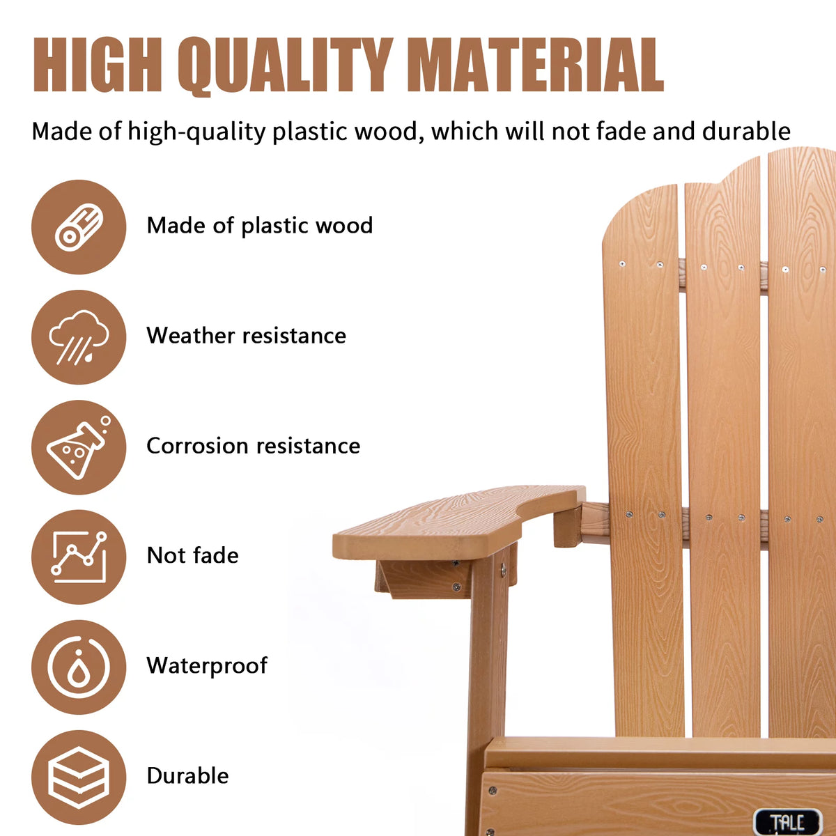 Brown Adirondack Chair with Cup Holder Z924