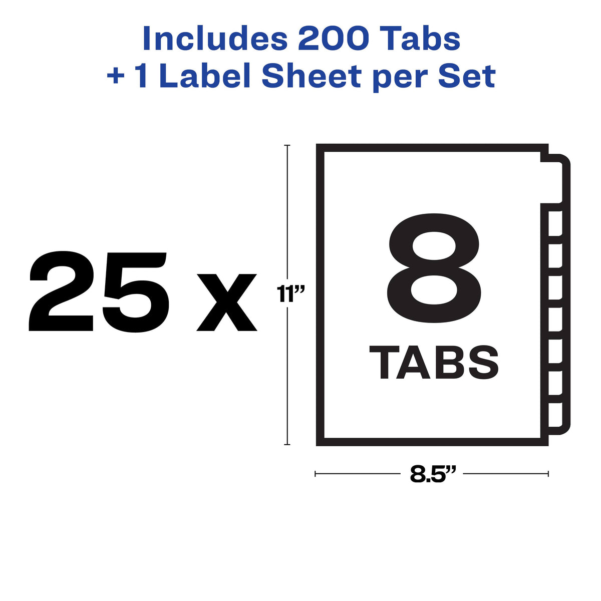 Clear Label Unpunched Dividers, 8-Tab, Ltr, 25 J26820