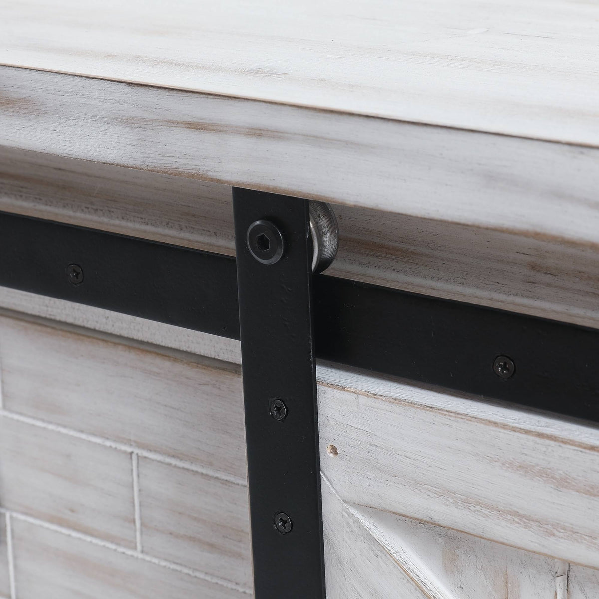 White Wood Sliding Door Console Table W4238