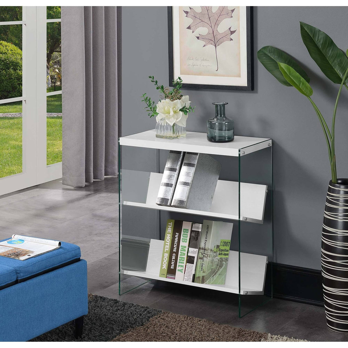 Glass/Wood Bookcase R6303