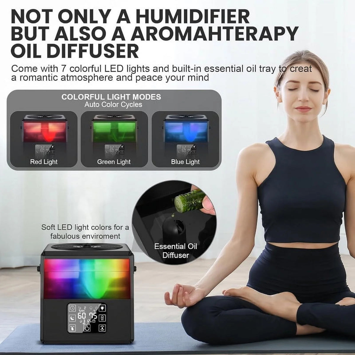 Black Warm & Cool Mist Humidifier with Remote Control P56068