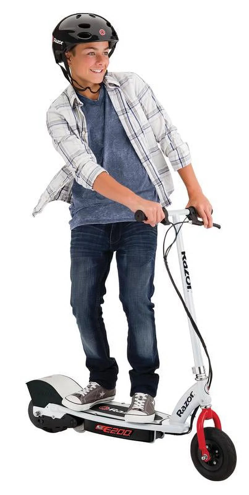 White Electric Scooter with 8" Pneumatic Front Tire C15936