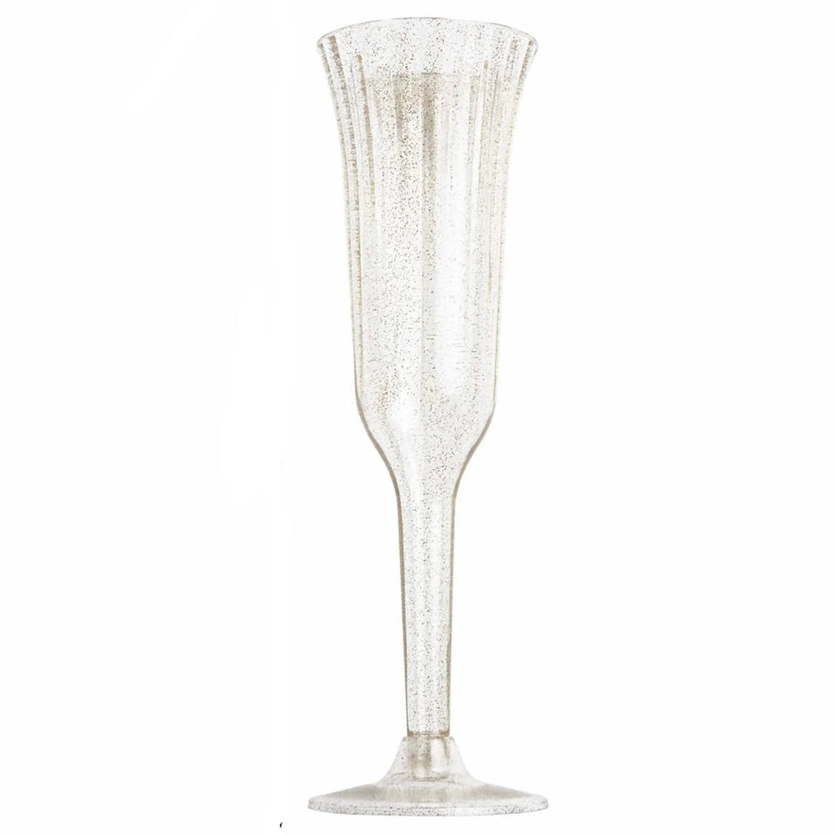 60 Pcs Gold Glitter Clear Plastic Champagne Flutes X61499
