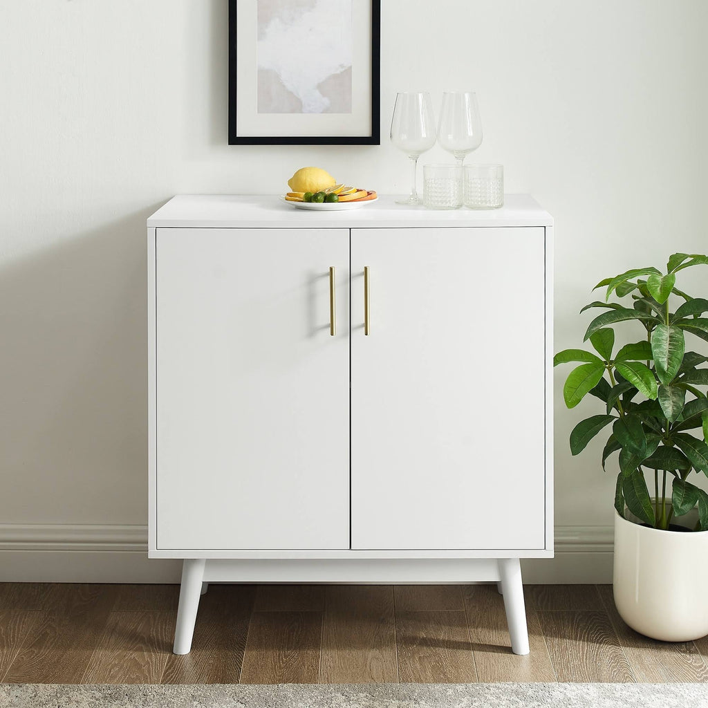 White Mid-Century Accent Cabinet C34006