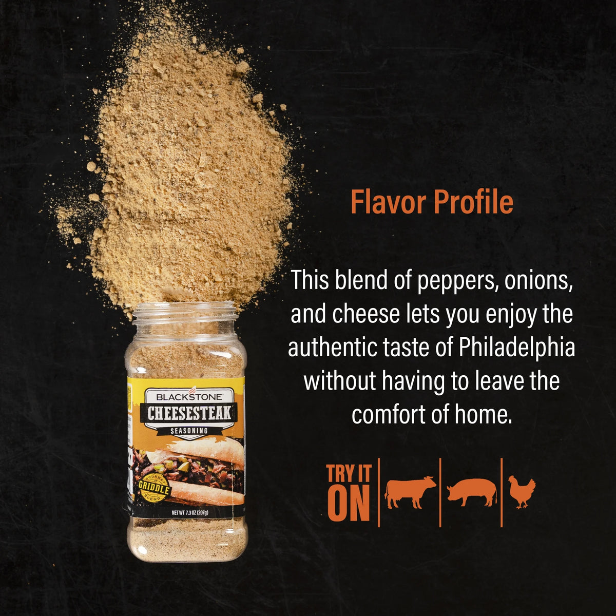 Gluten-Free Cheesesteak Seasoning, 7.3 oz B857