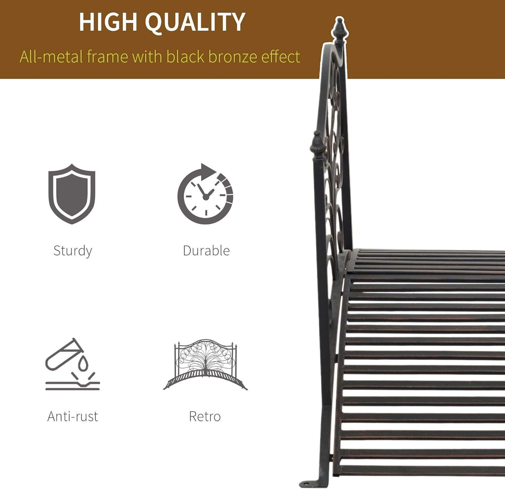 Black Bronze Metal Garden Bridge P1947