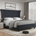 King Size Velvet Tufted Upholstered Platform Bed I2436