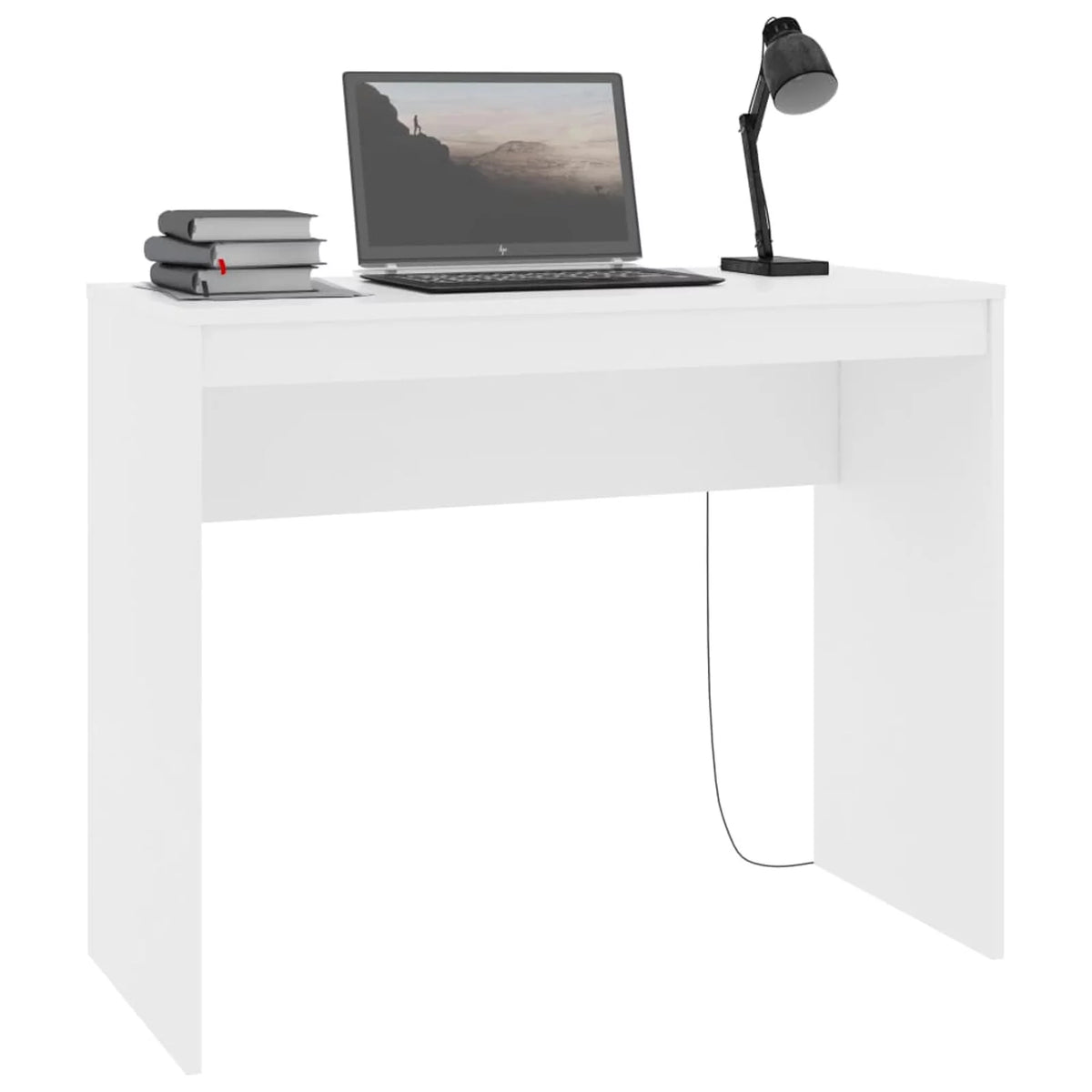 White Chipboard Computer Desk H425