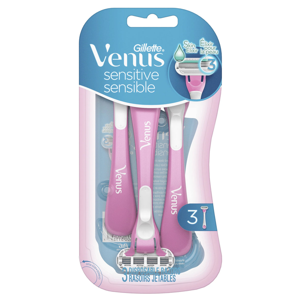 Women's Disposable Razor, 3 Count, Pink U609
