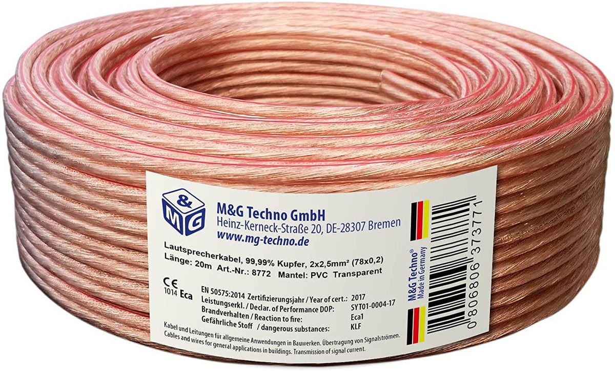 Transparent 20 M Speaker Cable I3025