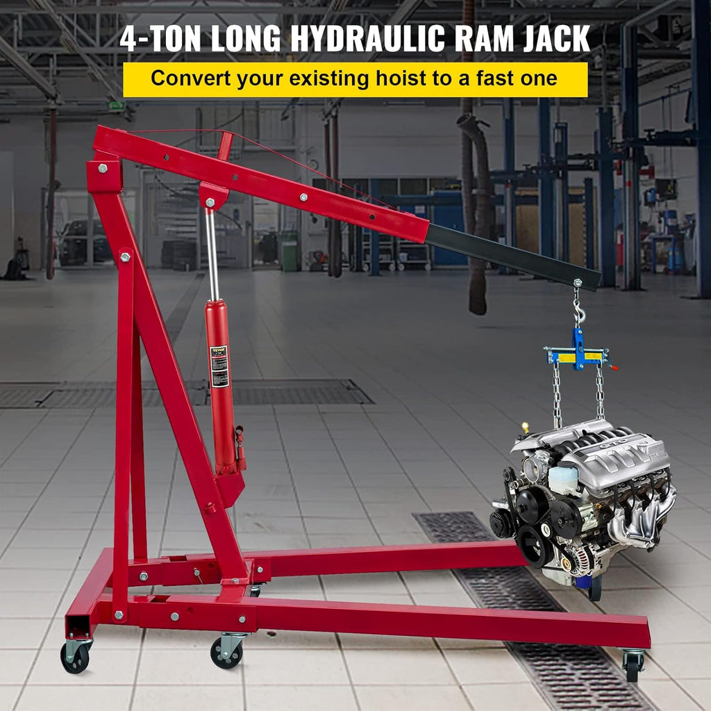 Hydraulic Long Ram Jack, 4 Tons Capacity, Red, Pack of 2 S272668