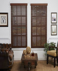 Cordless Faux Wood Venetian Blind, 42x22 x 72x22 - Dark Oak M46934