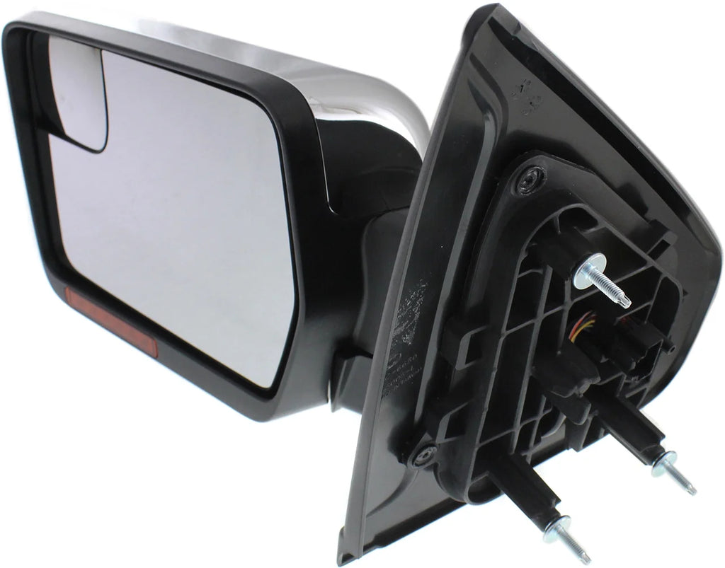 Left Driver Side Heated Mirror with Blind Spot Signal Light Chrome S510