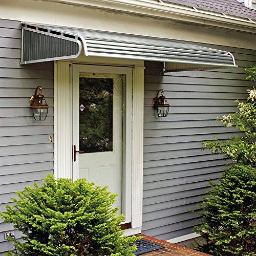 66-in Wide x 42-in Projection Graystone Solid Fixed Door Awning J51711