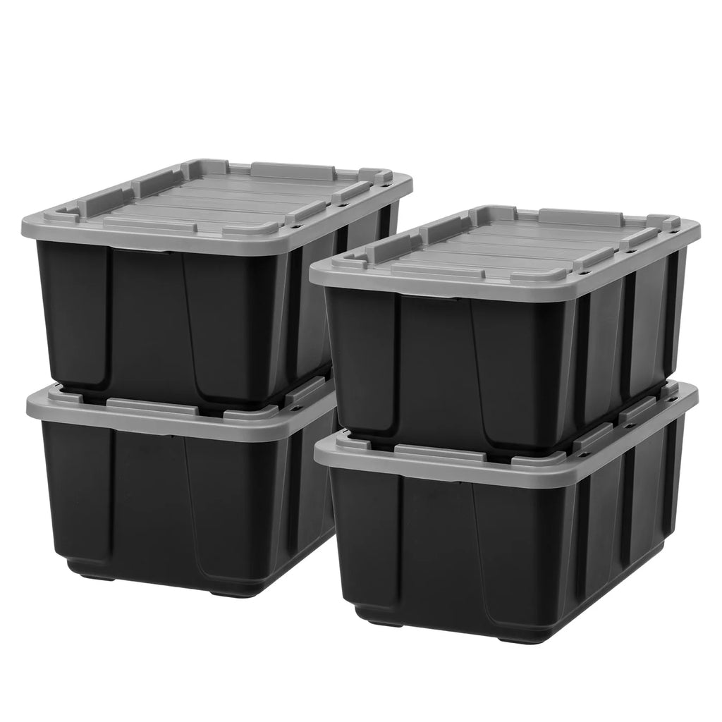 27Gal 4 Pack Stackable Plastic Storage Bin with Lid N518