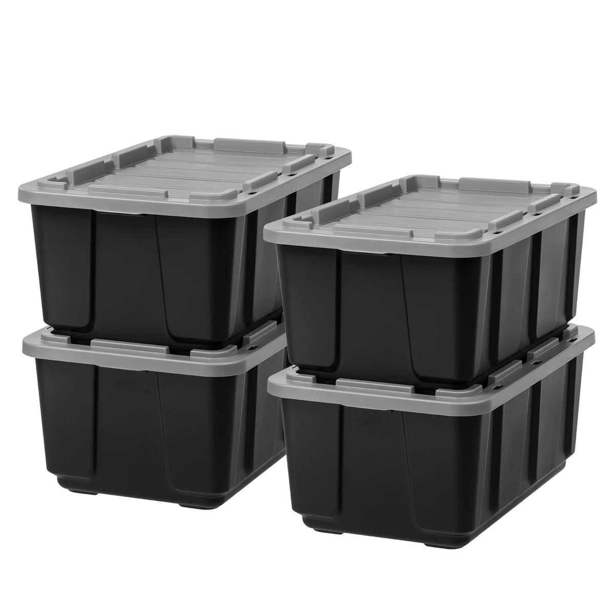 27Gal 4 Pack Stackable Plastic Storage Bin with Lid N518