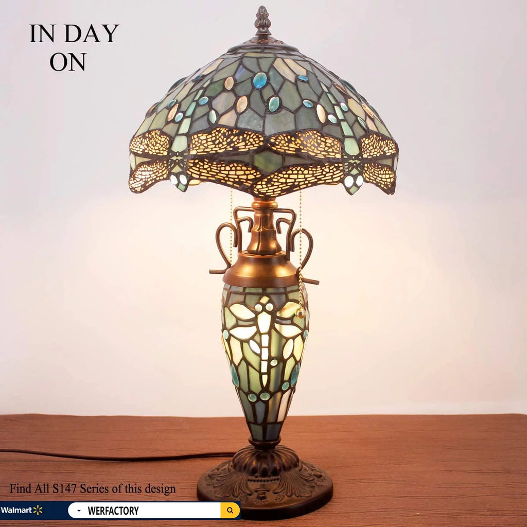 Sea Blue Stained Glass Table Lamp T714
