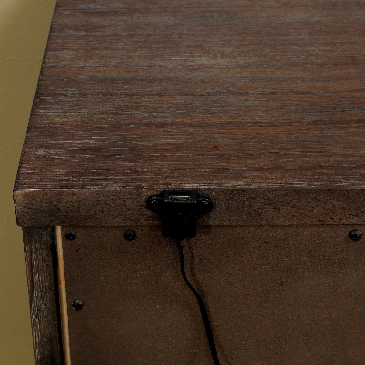 Solid Wood 2-Drawer Nightstand with USB L356