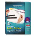 Clear Label Unpunched Dividers, 8-Tab, Ltr, 25 J26820