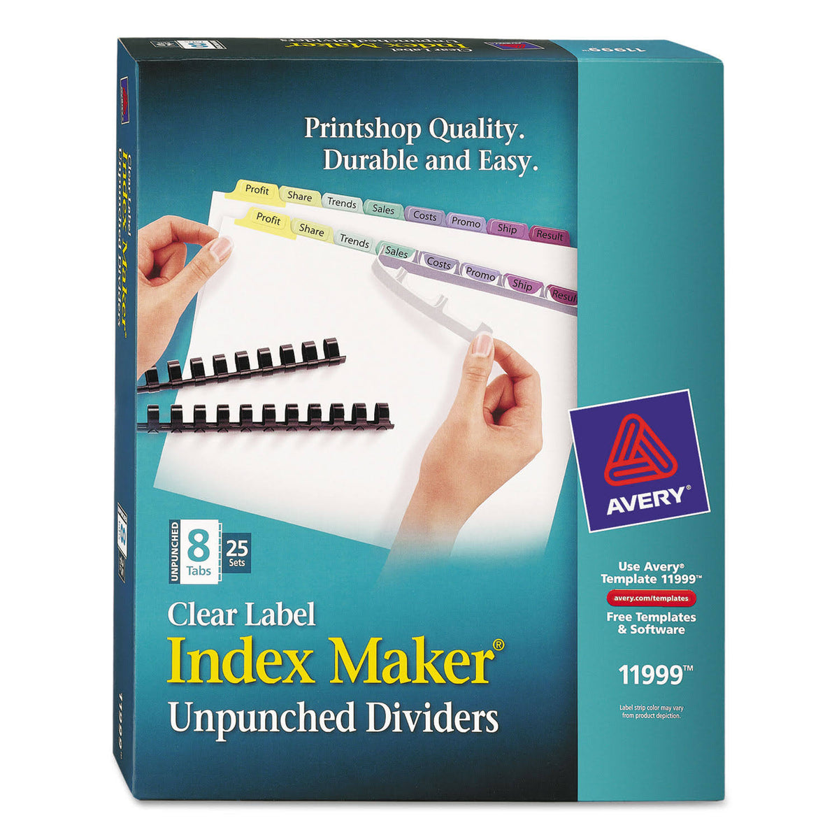 Clear Label Unpunched Dividers, 8-Tab, Ltr, 25 J26820